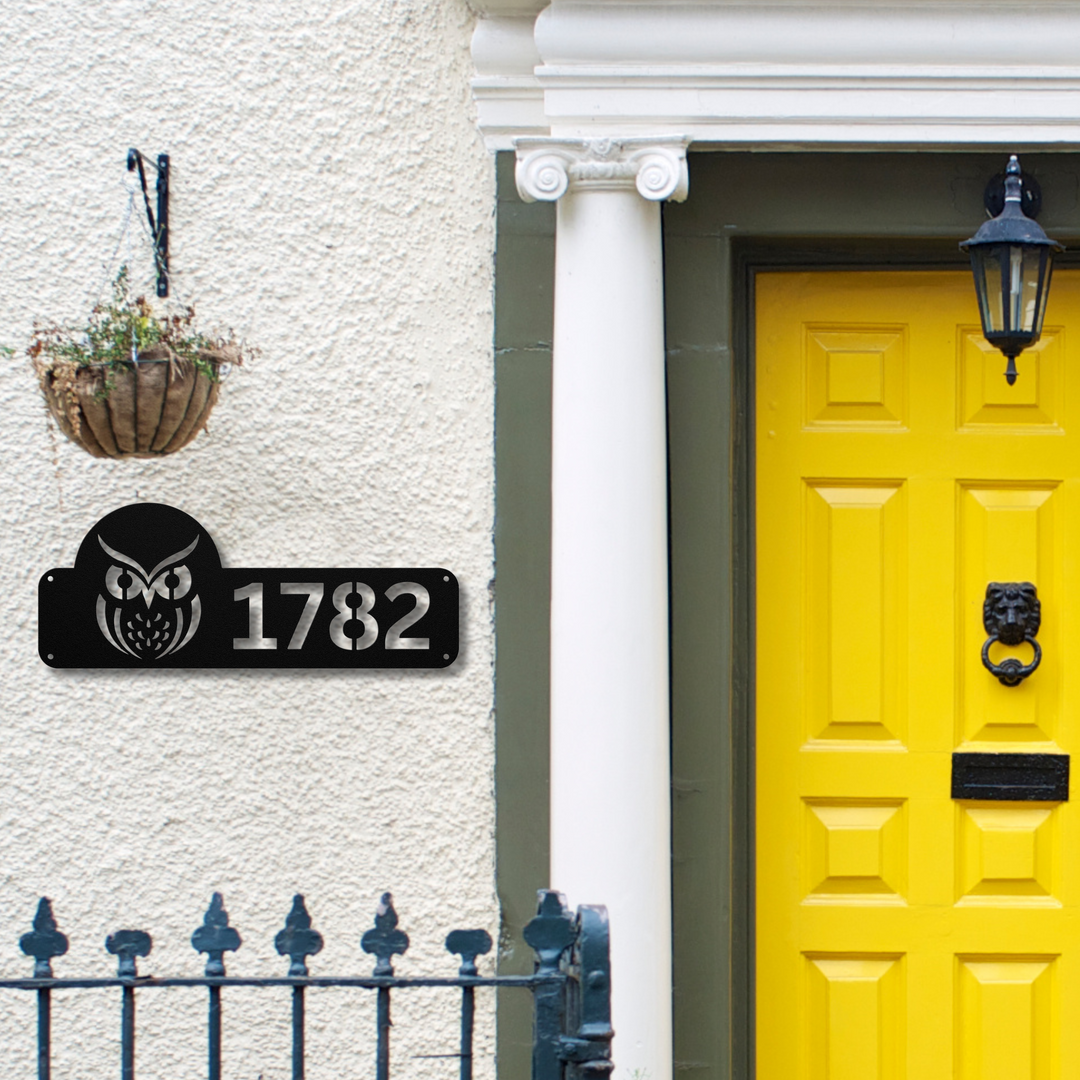 Owl Metal Address Sign