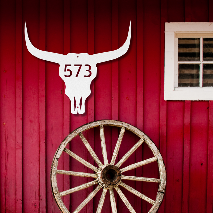 Skull Metal Address Sign