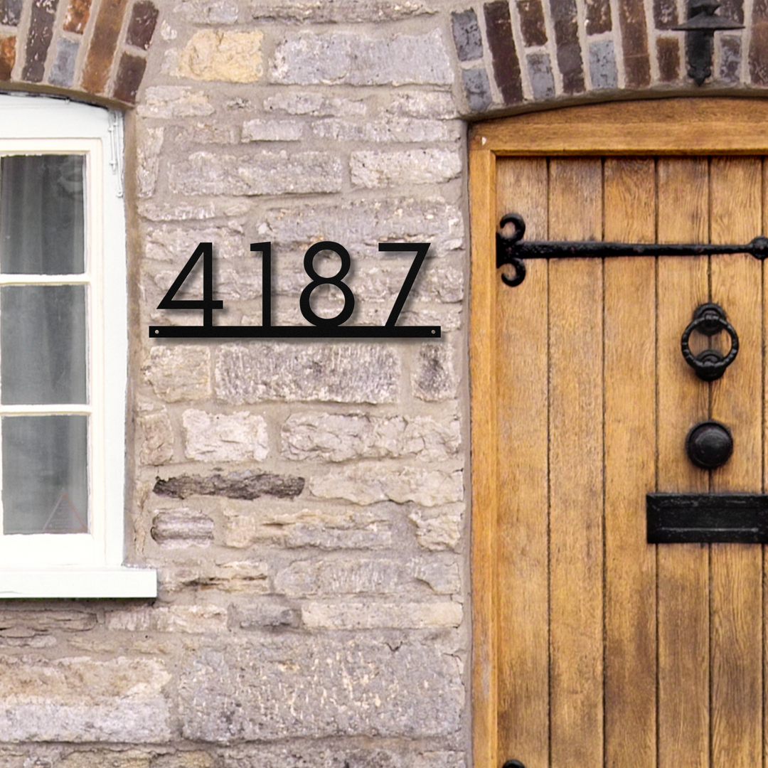 Modern Horizontal Metal Address Sign