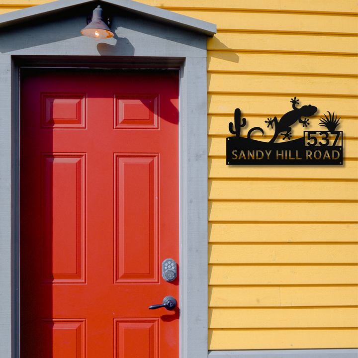 Gecko Metal Address Sign