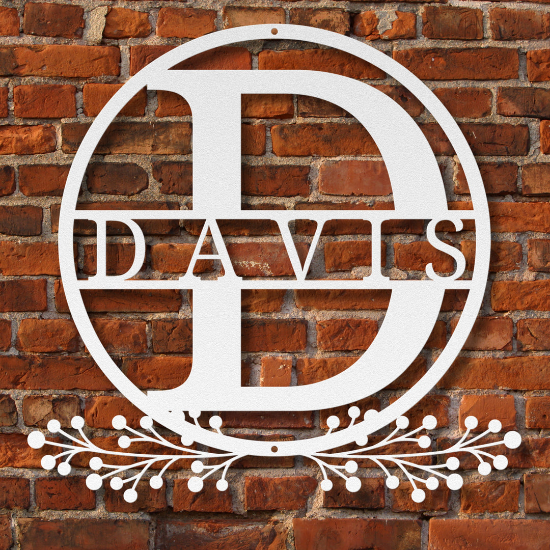 Monogram Name Metal Sign