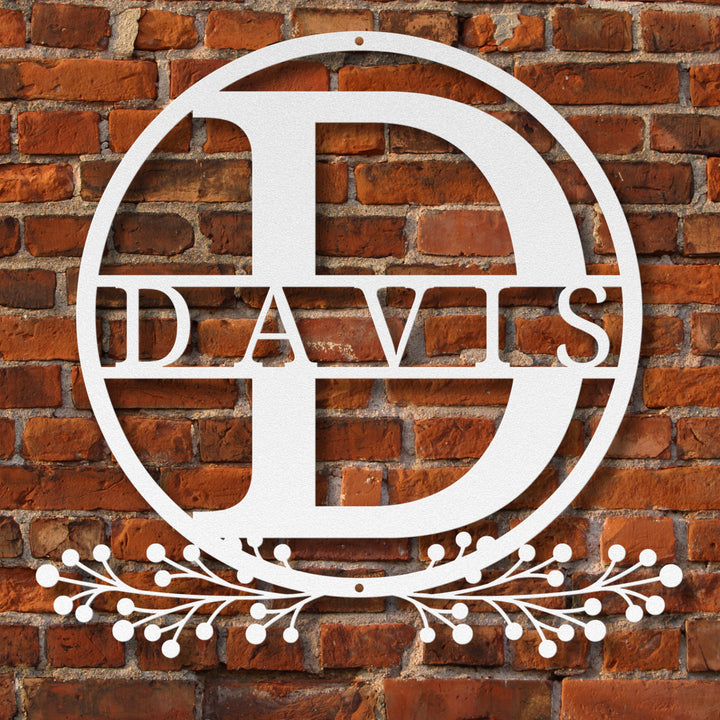 Monogram Name Metal Sign
