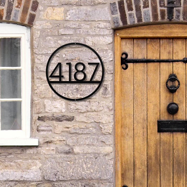 Modern Circle Metal Address Sign