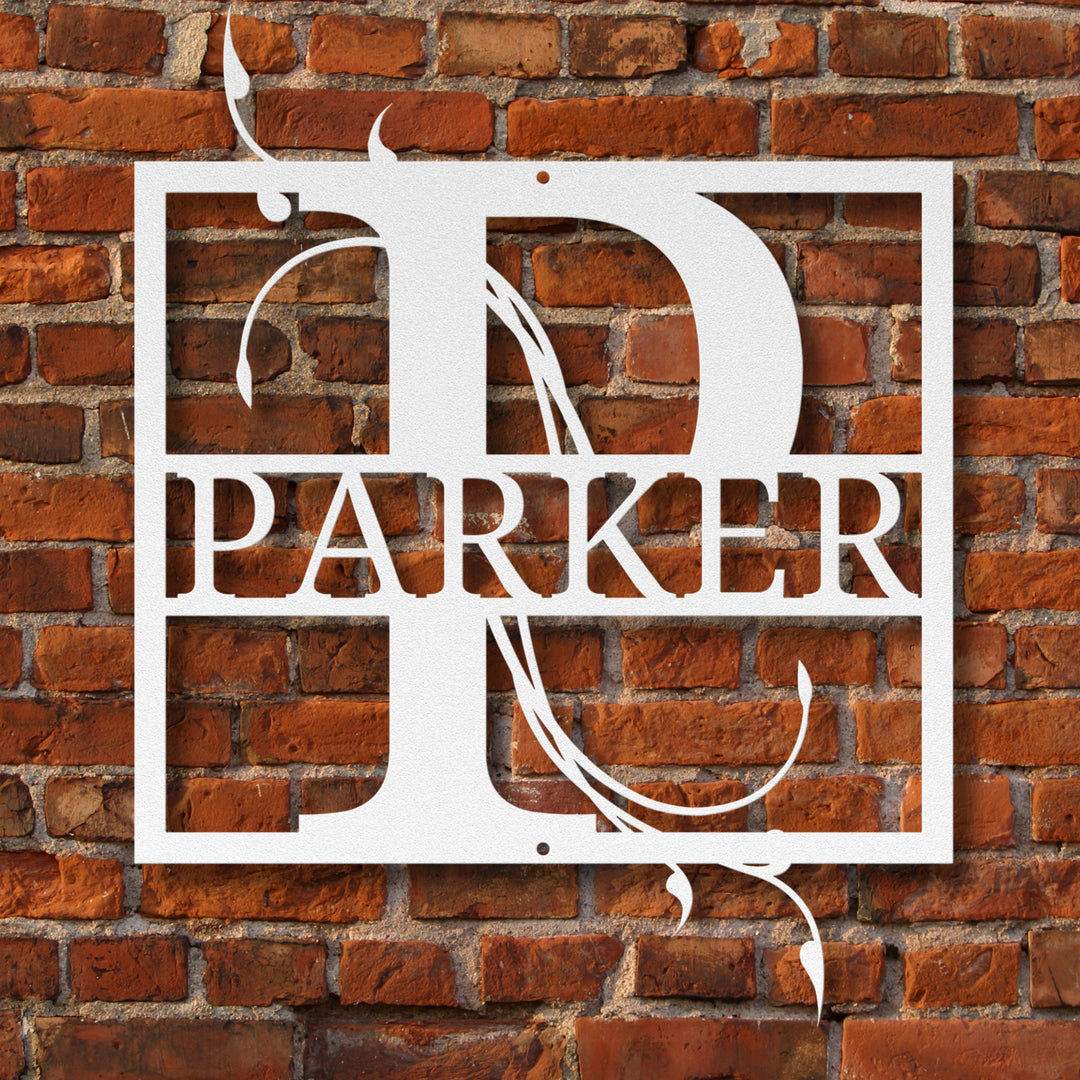 Monogram Name Metal Sign