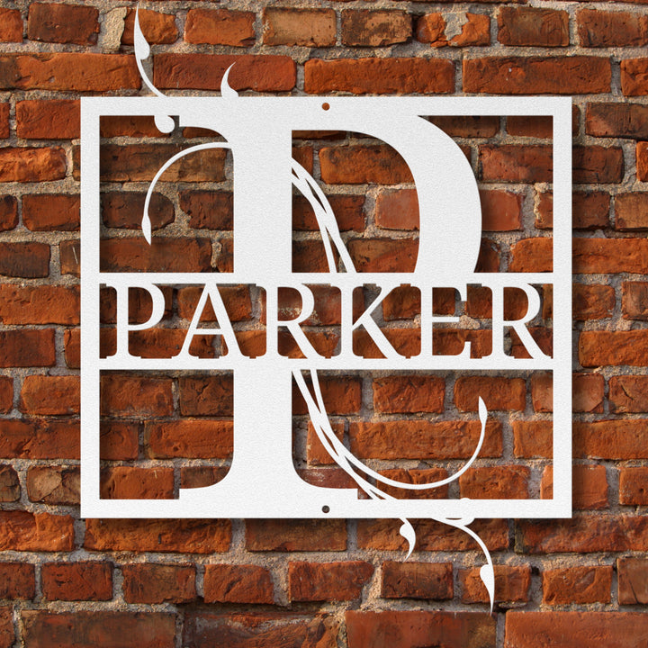 Monogram Name Metal Sign