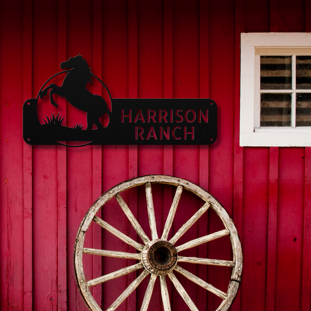 Horse Metal Address Sign