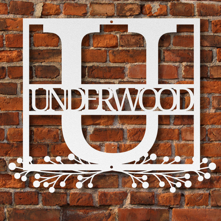 Monogram Name Metal Sign