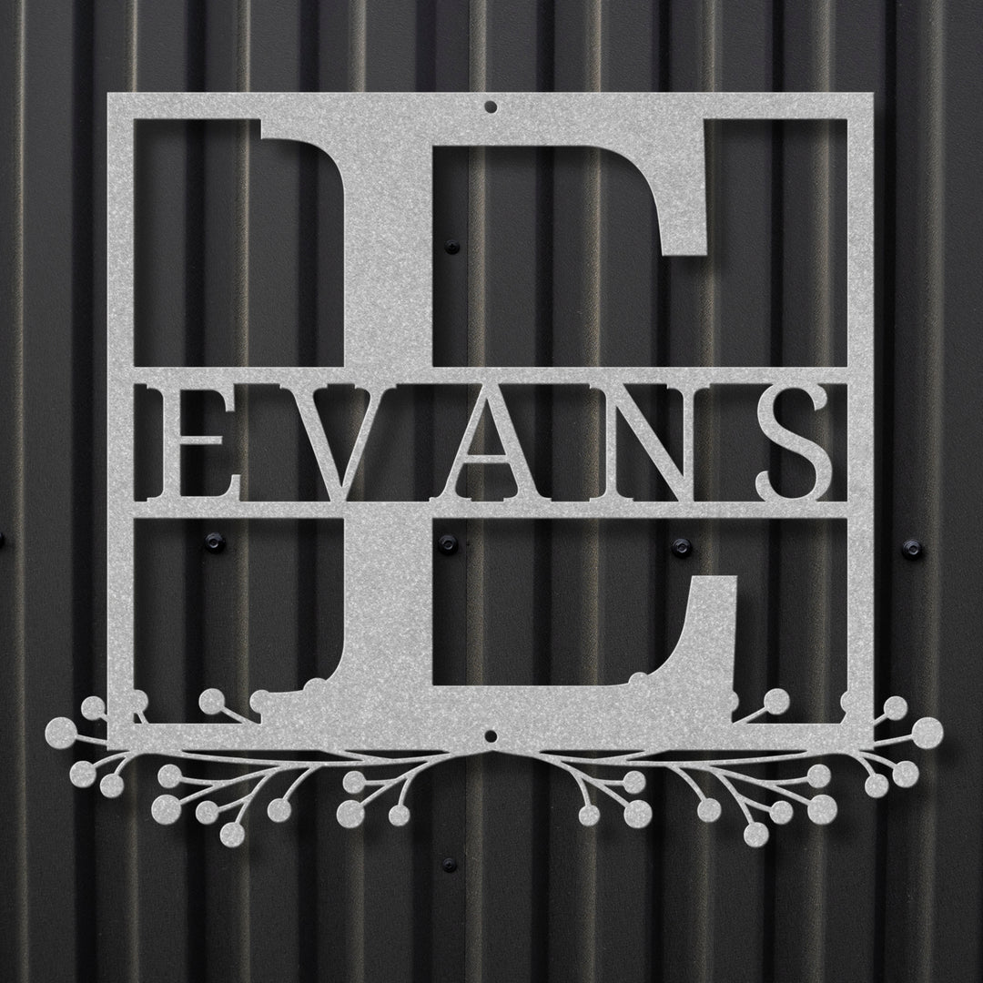 Monogram Name Metal Sign