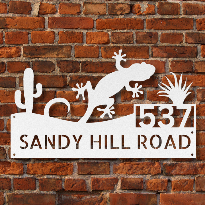 Gecko Metal Address Sign