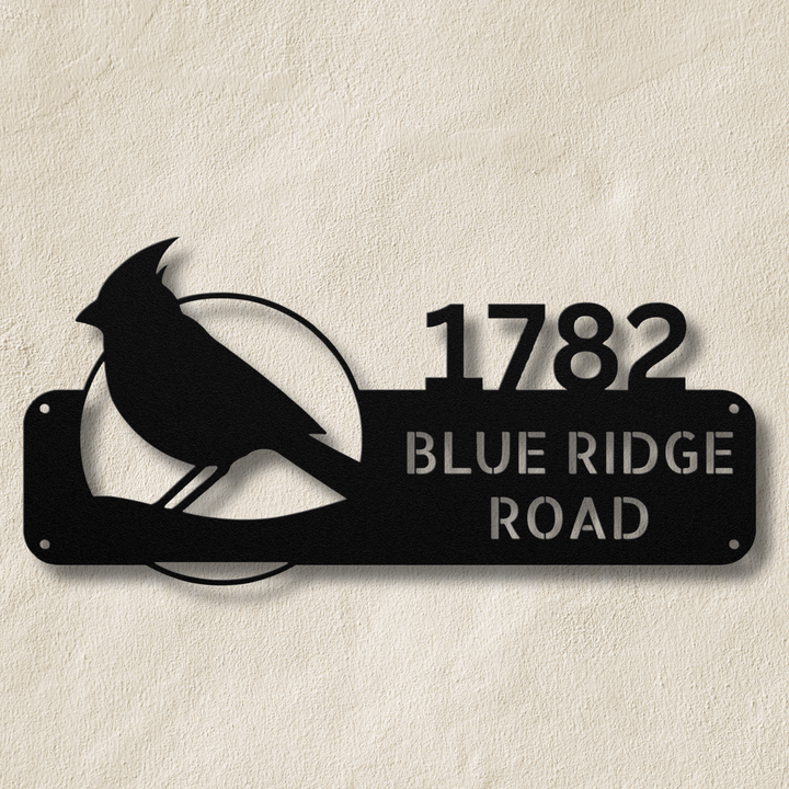 Cardinal Metal Address Sign