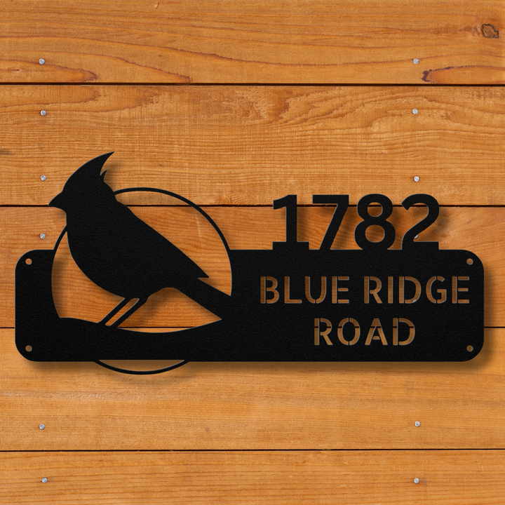 Cardinal Metal Address Sign