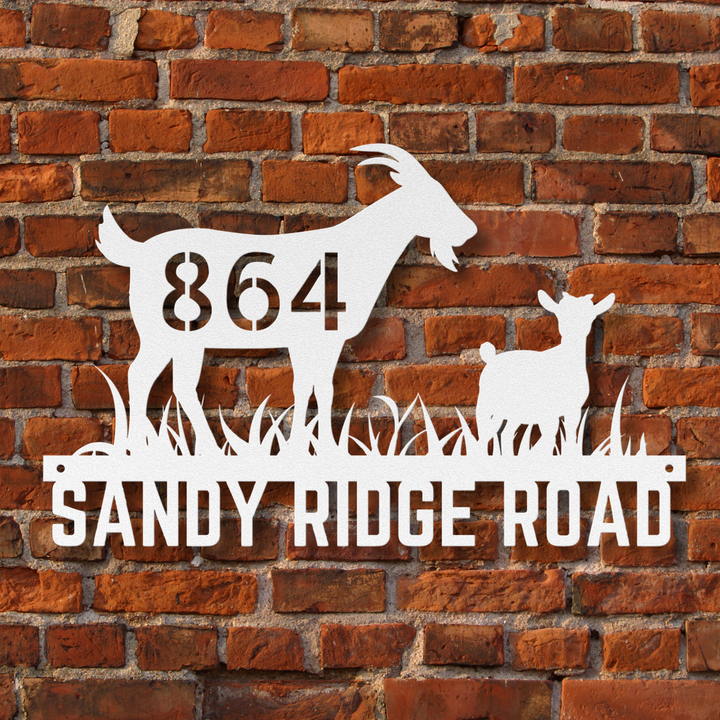 Goats Metal Address Sign