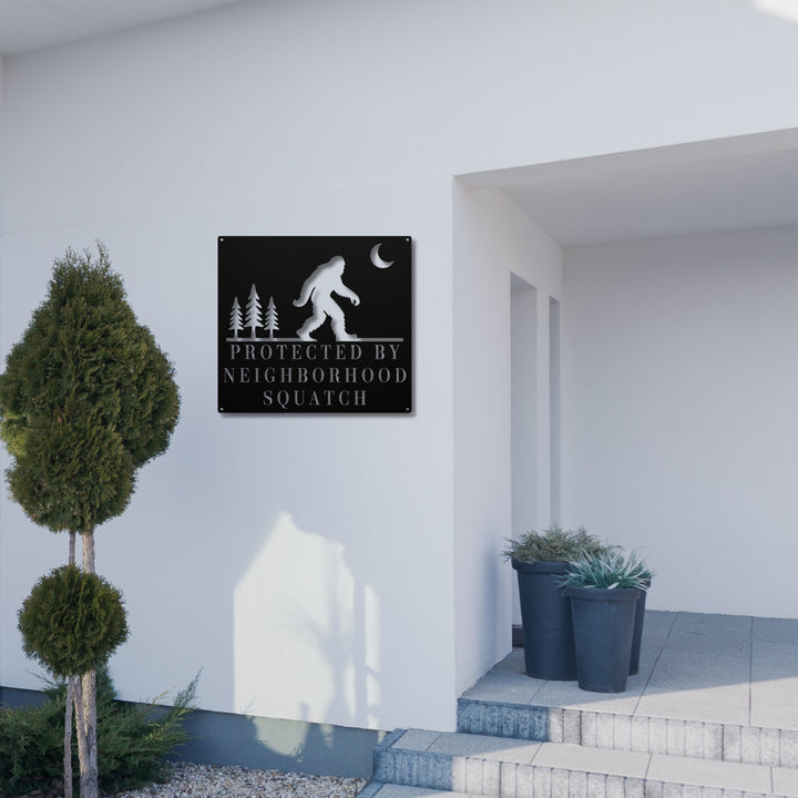 Neighborhood Squatch Metal Sign