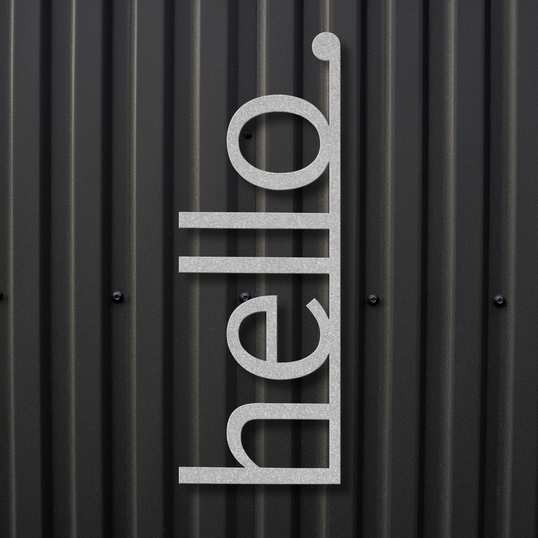 Hello Metal Wall Art