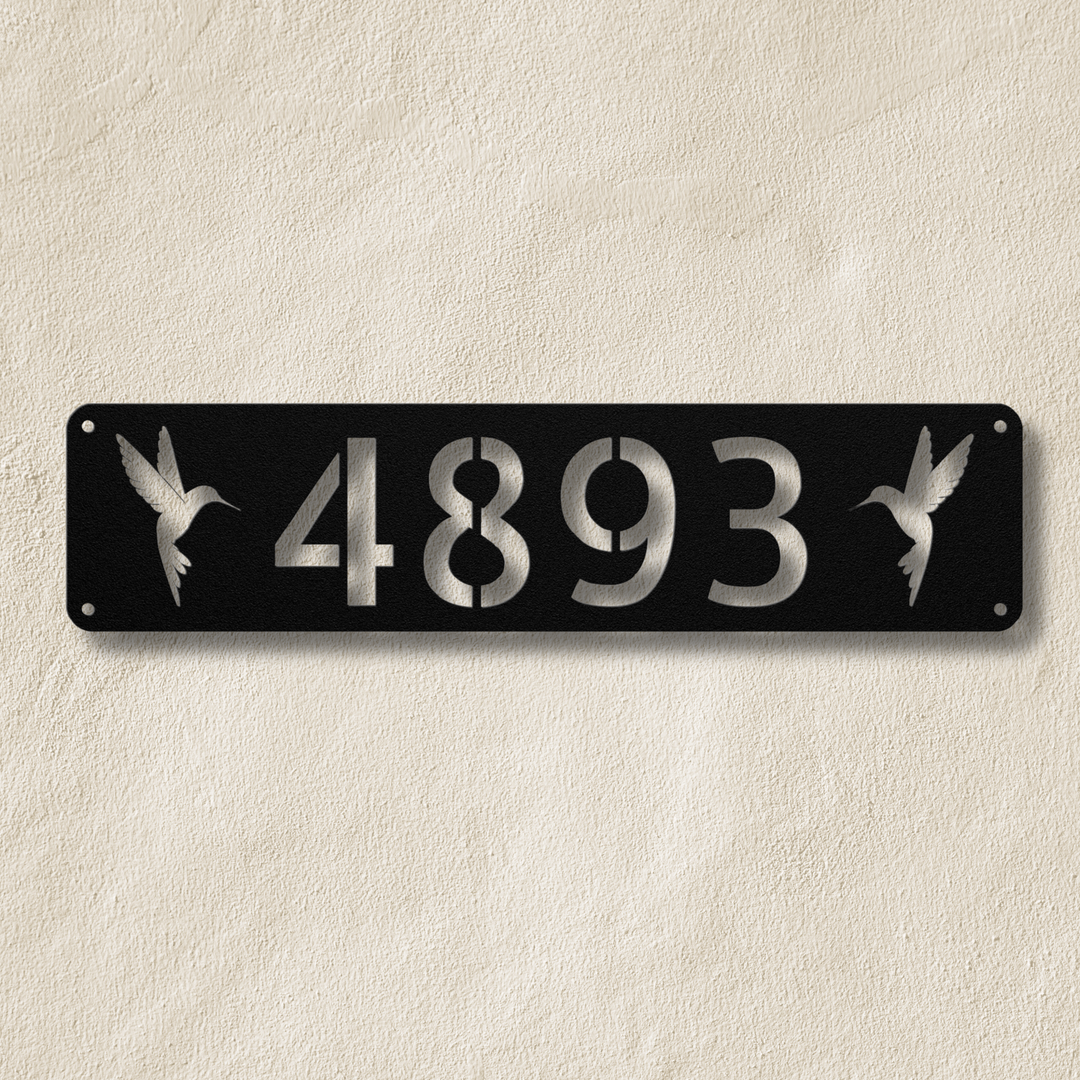 Hummingbird Metal Address Sign