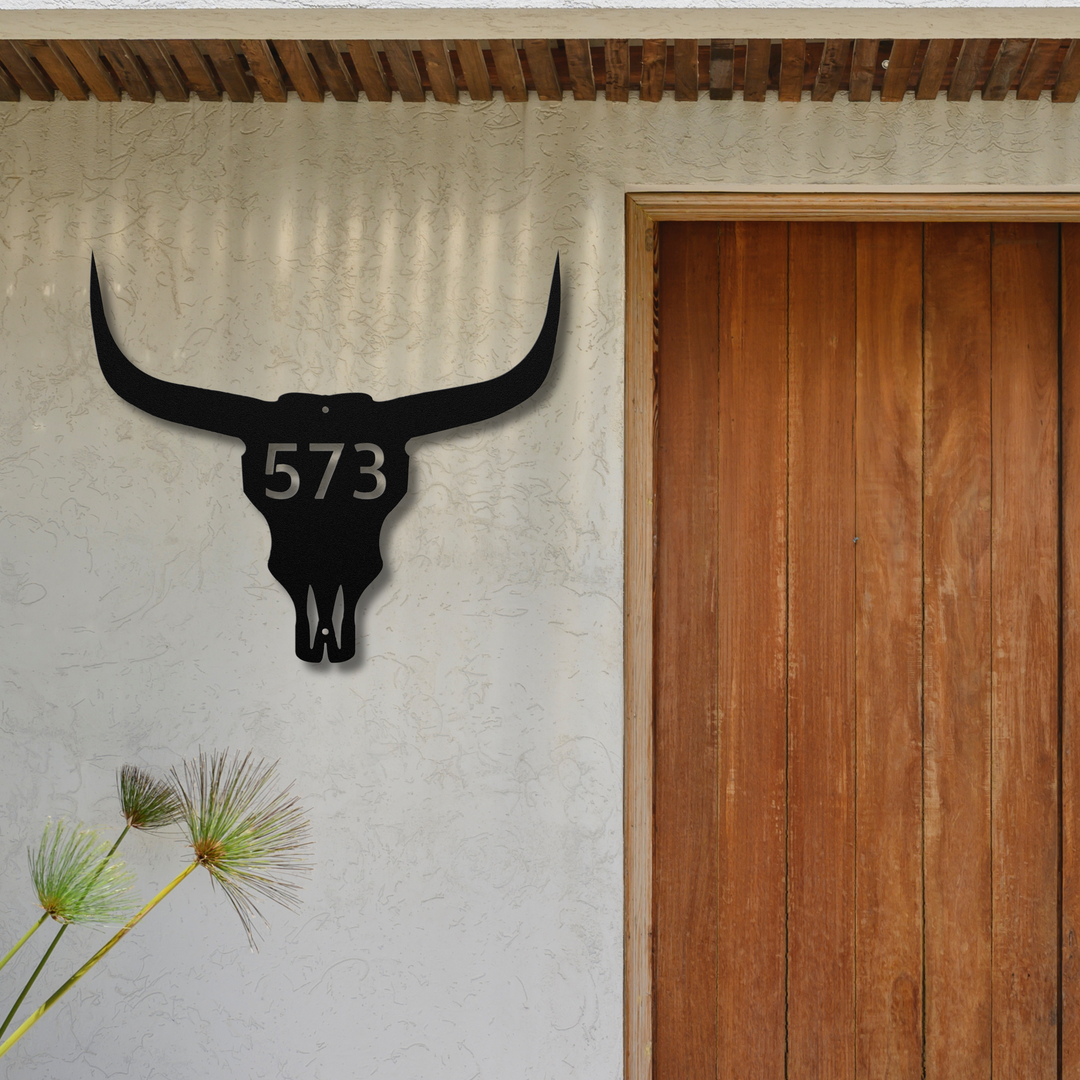 Skull Metal Address Sign