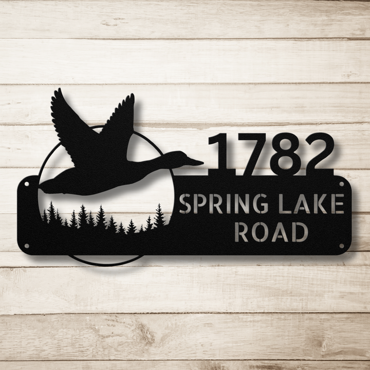 Duck Metal Address Sign