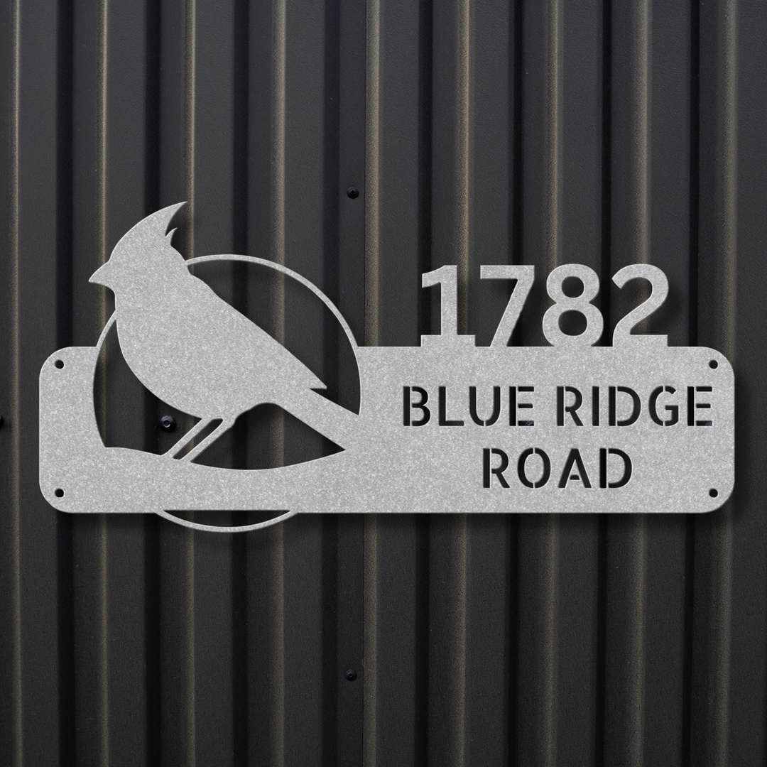 Cardinal Metal Address Sign