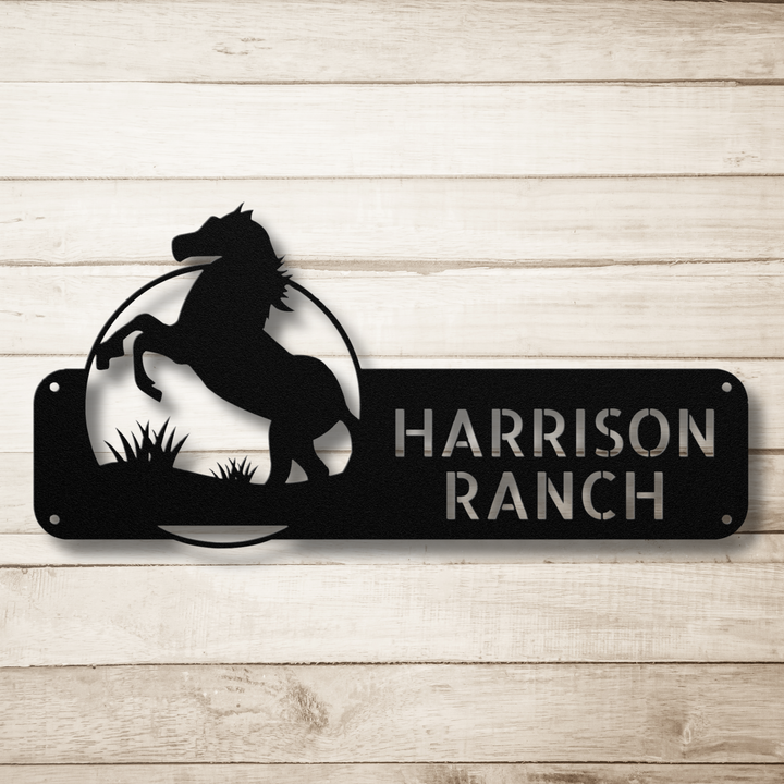 Horse Metal Address Sign