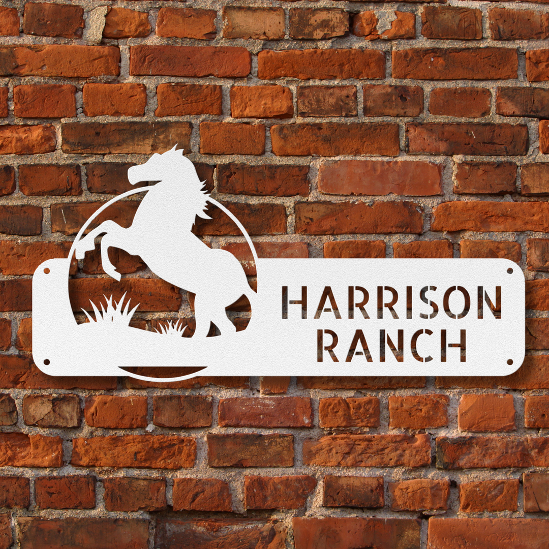 Horse Metal Address Sign