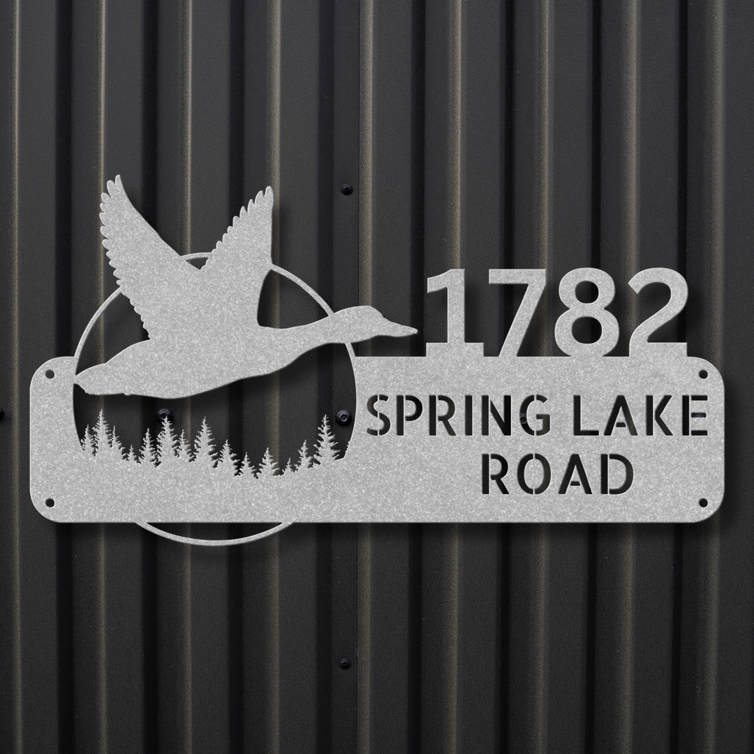 Duck Metal Address Sign