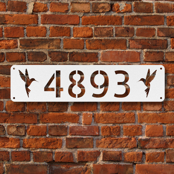 Hummingbird Metal Address Sign