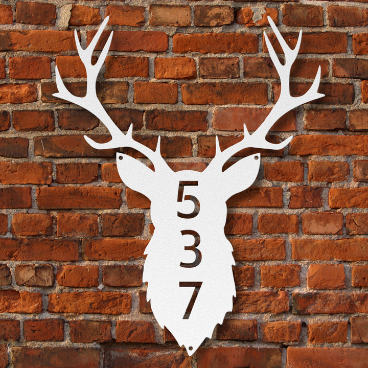 Deer Head Metal Address Sign