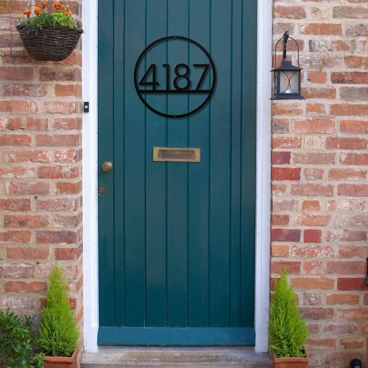 Modern Circle Metal Address Sign