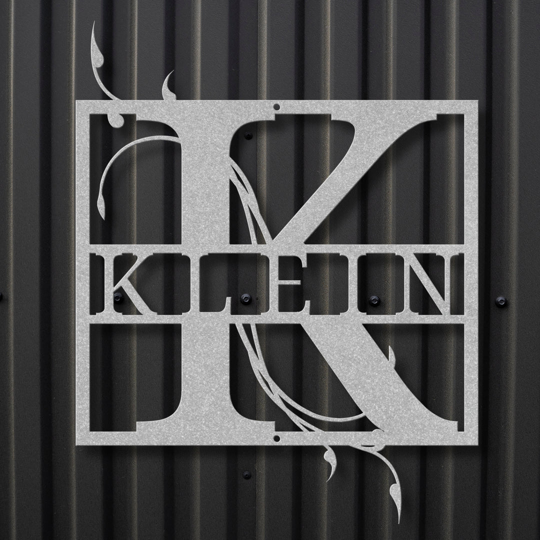 Monogram Name Metal Sign