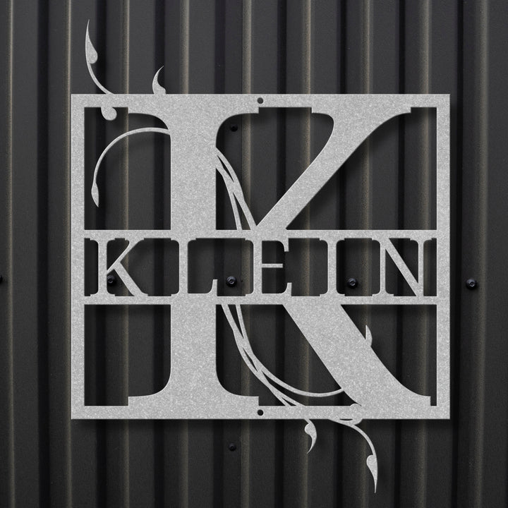 Monogram Name Metal Sign