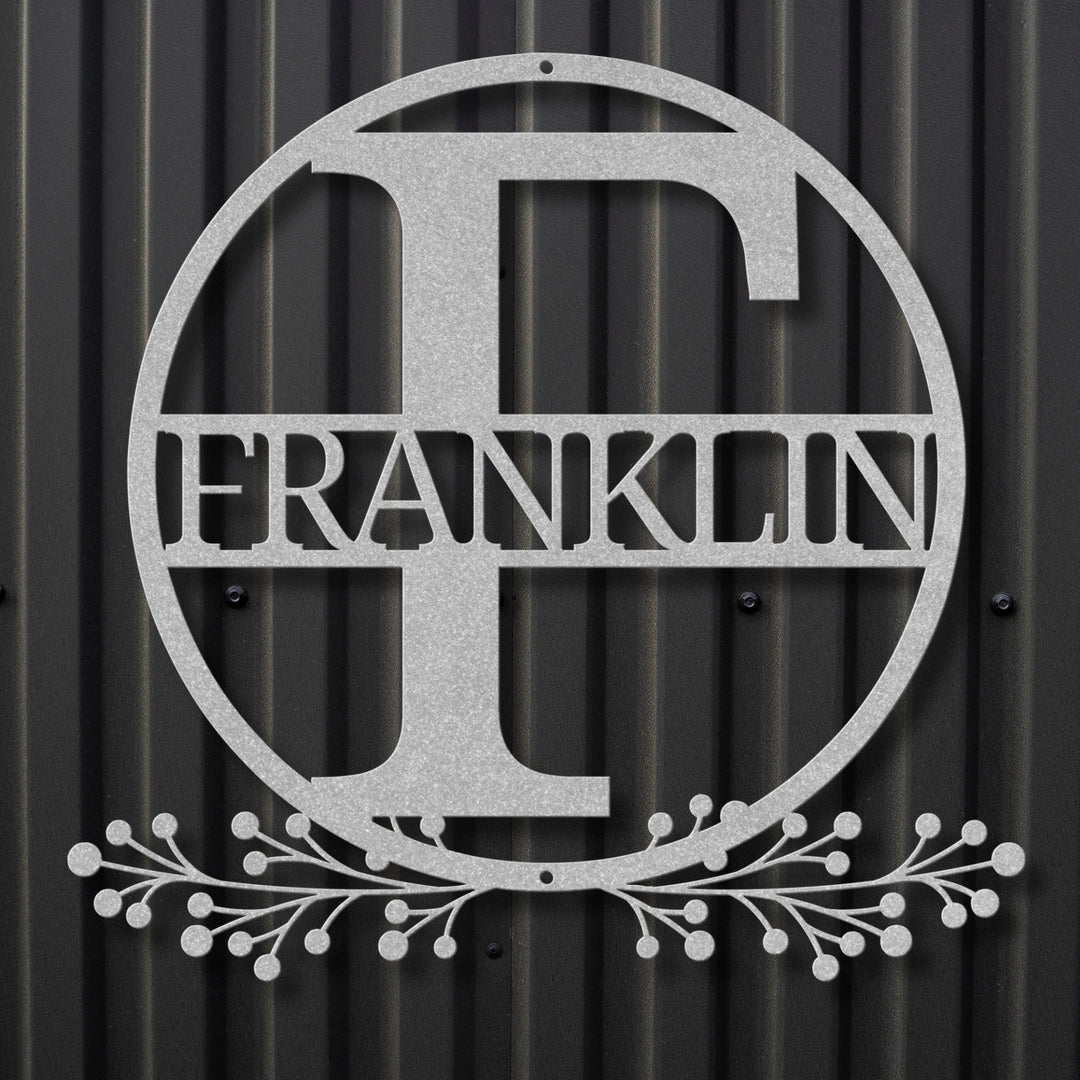 Monogram Name Metal Sign