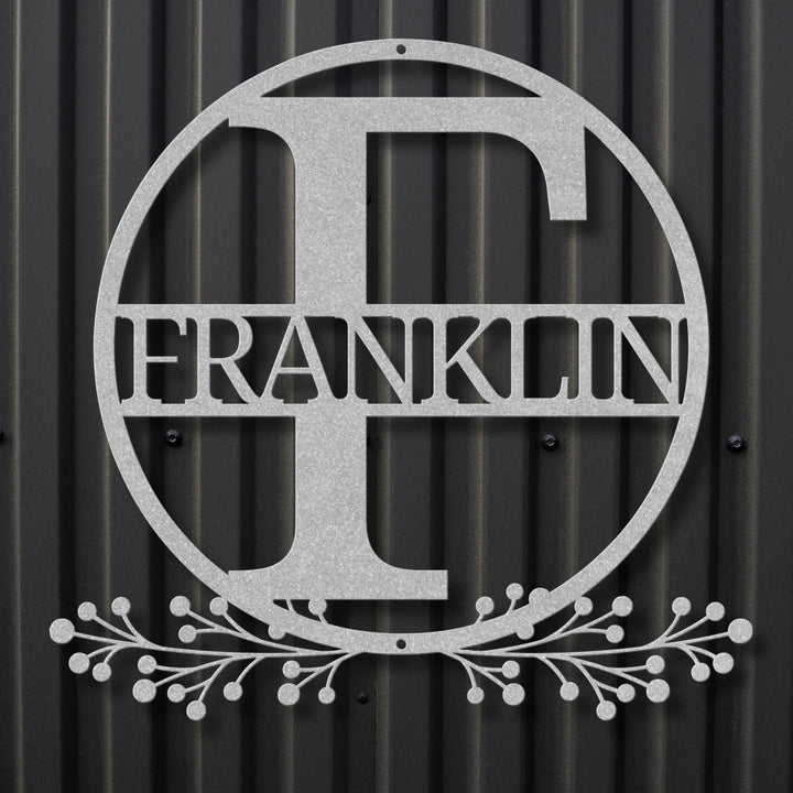 Monogram Name Metal Sign