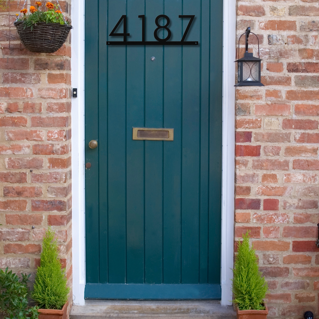 Modern Horizontal Metal Address Sign