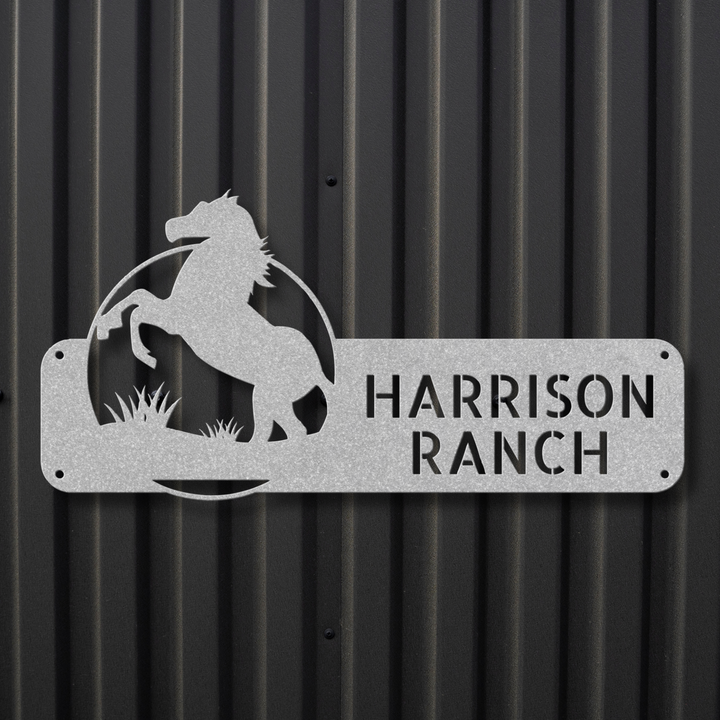 Horse Metal Address Sign