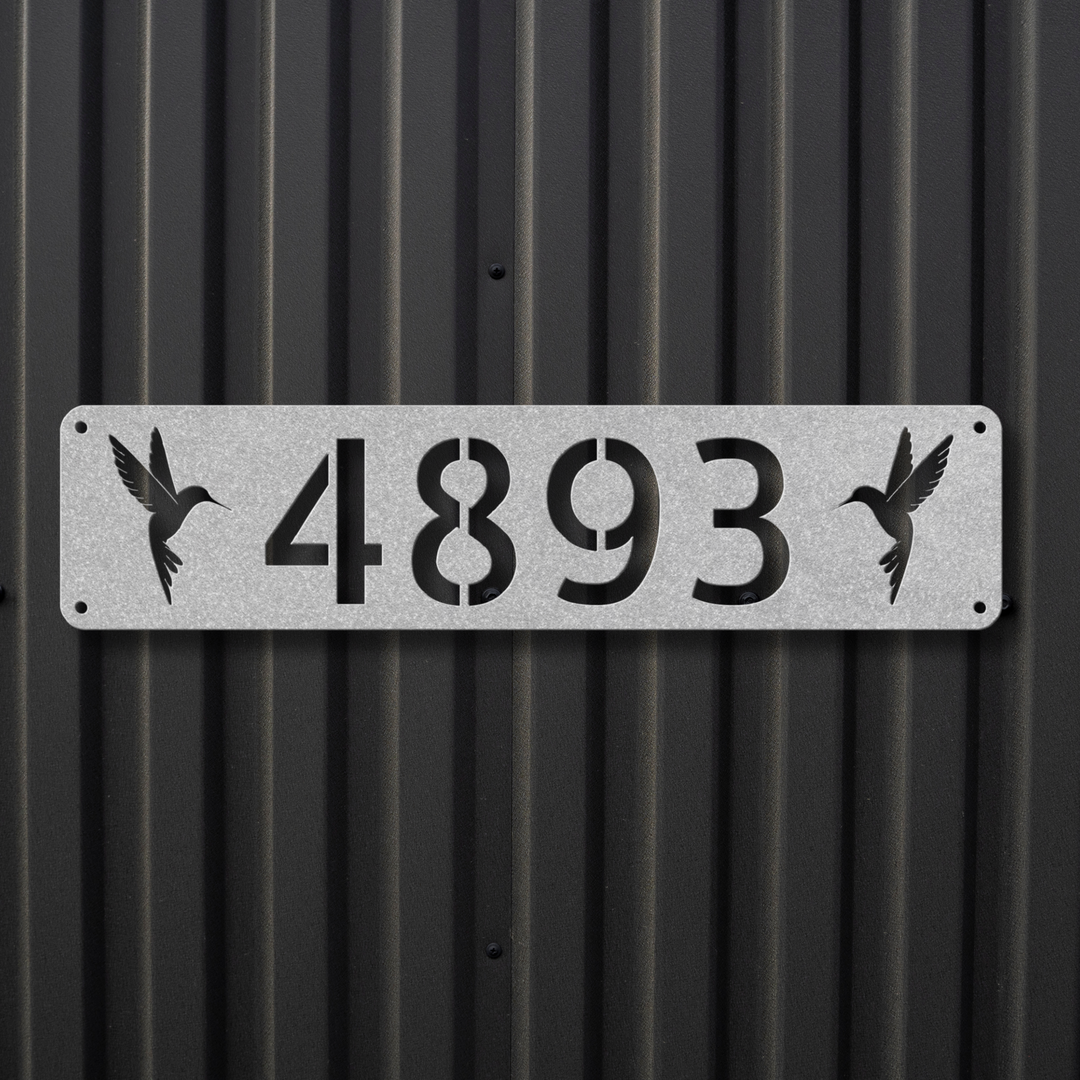 Hummingbird Metal Address Sign