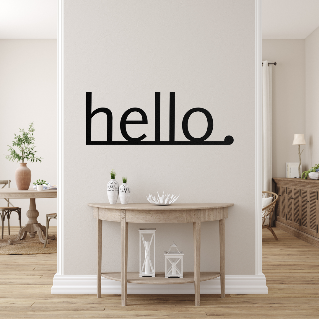 Hello Metal Wall Art