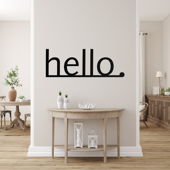 Hello Metal Wall Art