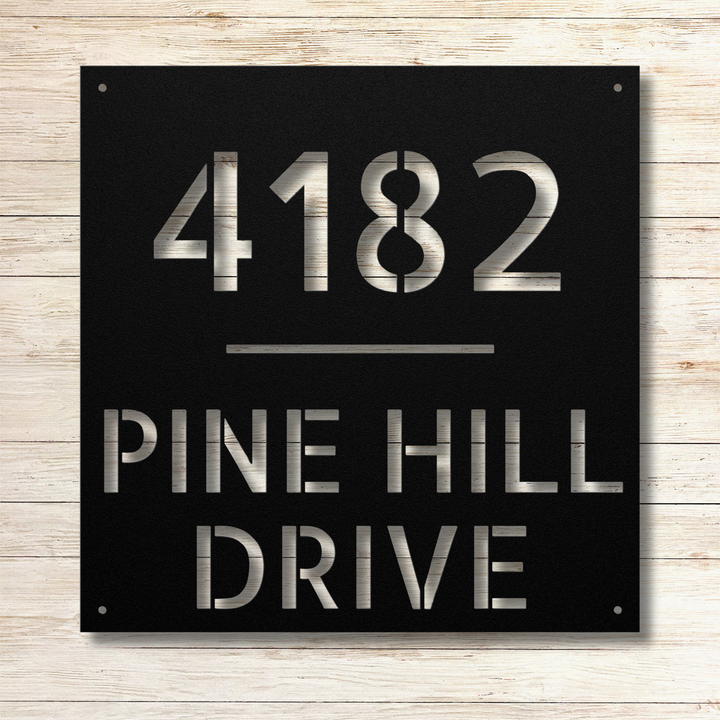 Modern Square Metal Address Sign