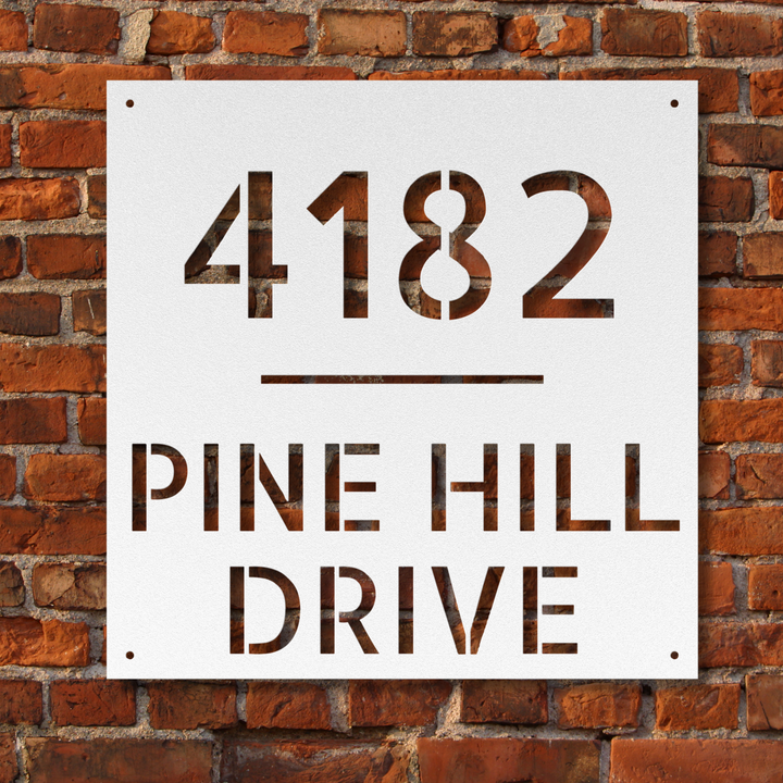 Modern Square Metal Address Sign