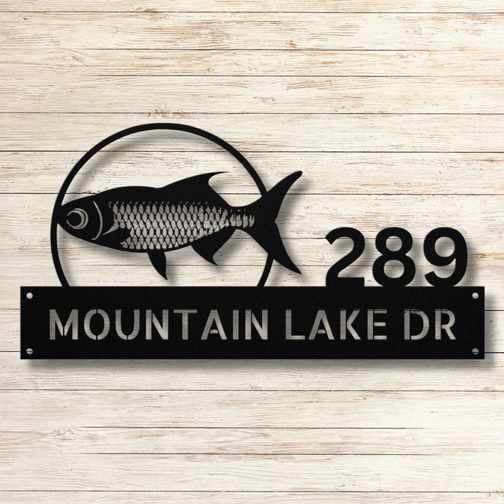 Fish Metal Address Sign