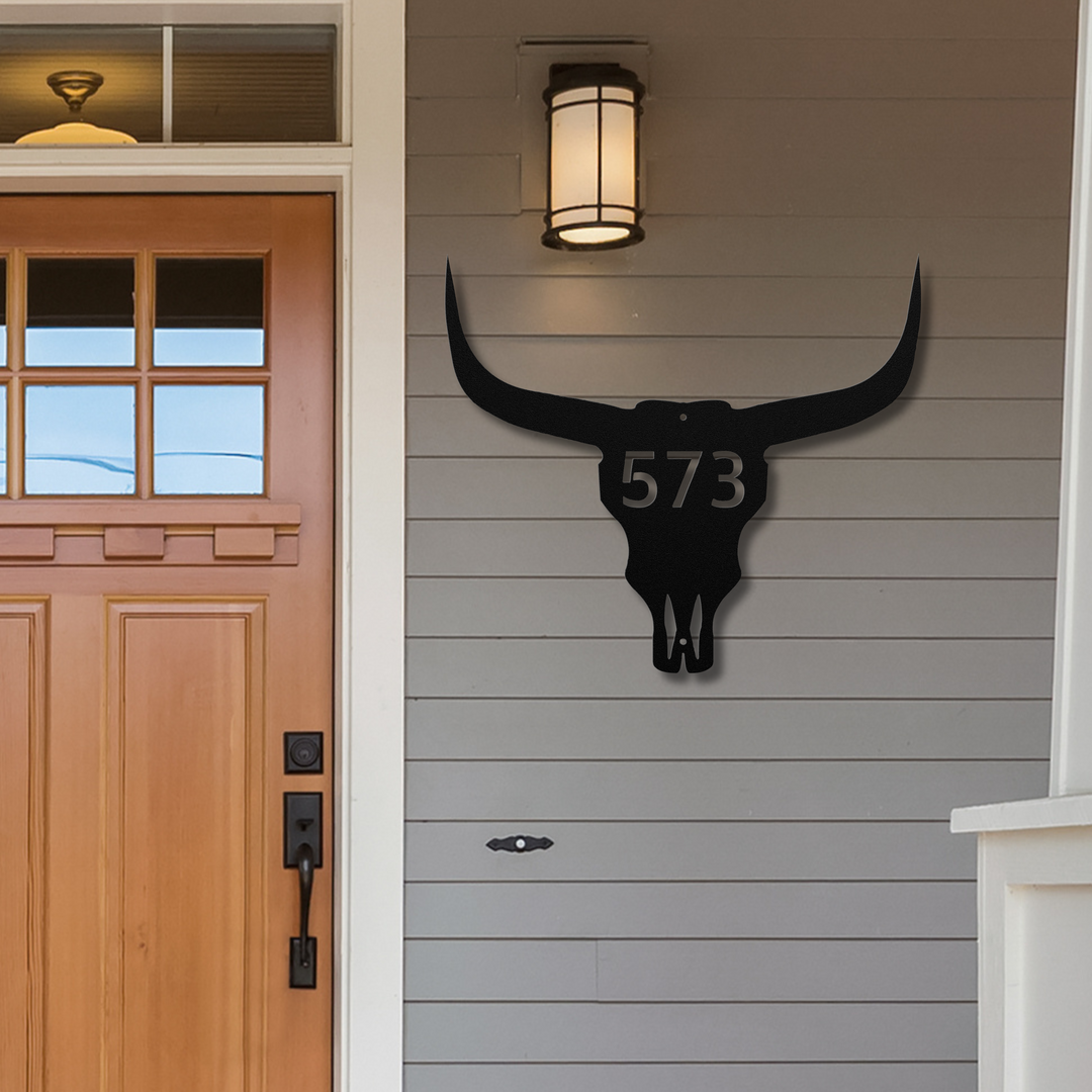 Skull Metal Address Sign