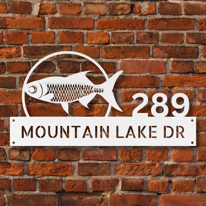 Fish Metal Address Sign