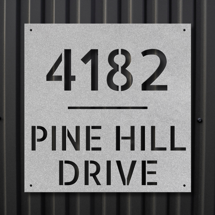 Modern Square Metal Address Sign