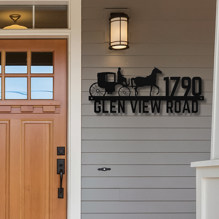 Stagecoach Metal Address Sign