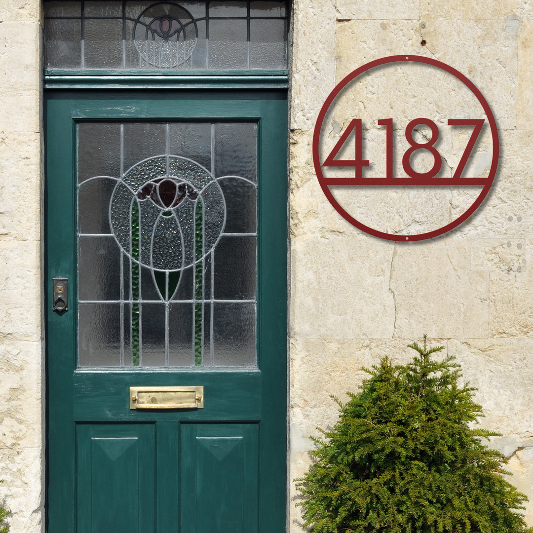 Modern Circle Metal Address Sign