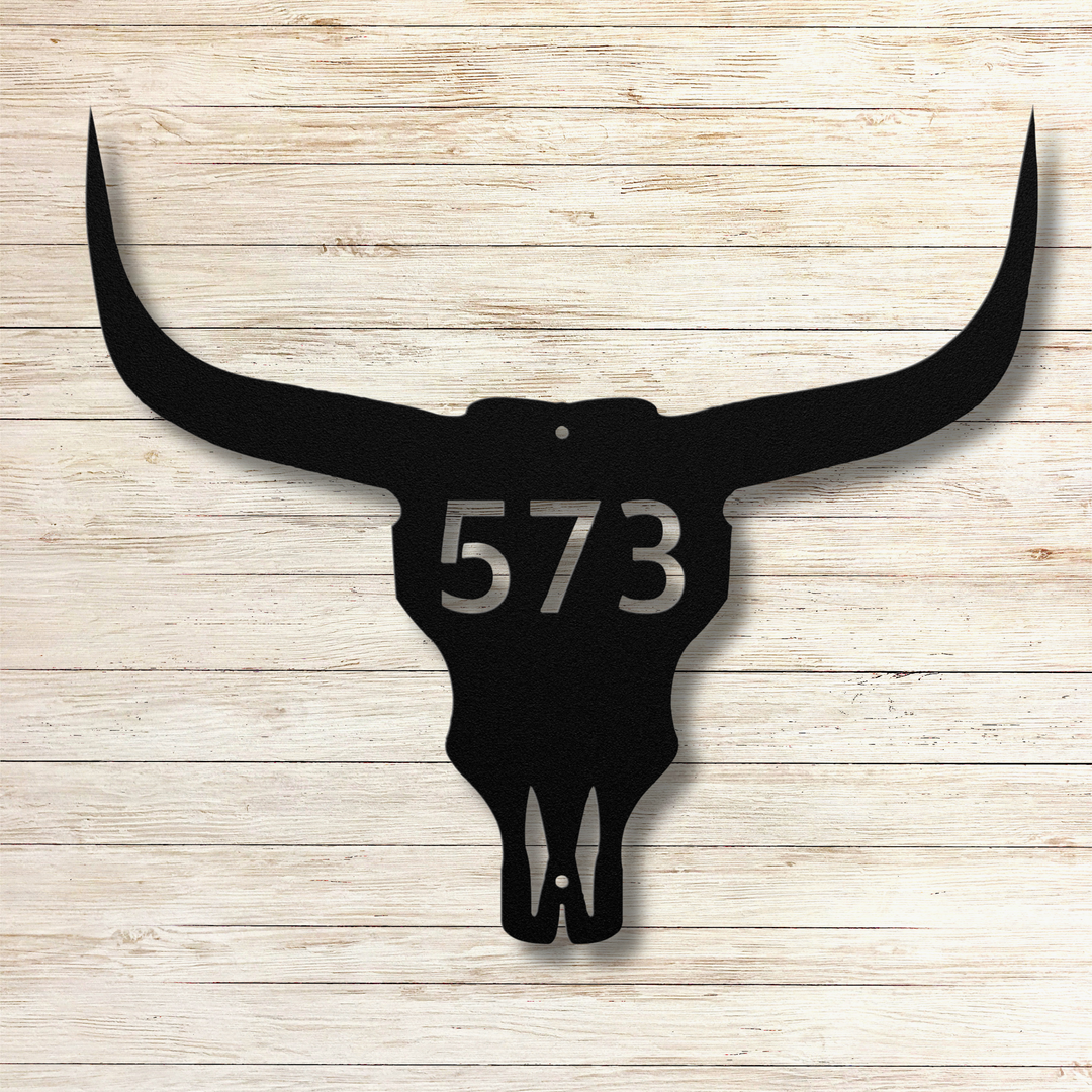 Skull Metal Address Sign