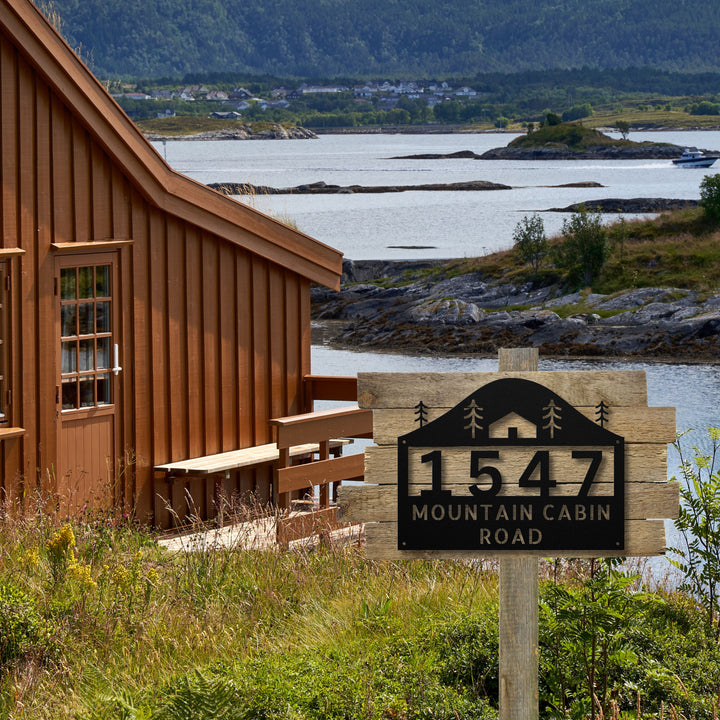 Cabin Metal Address Sign