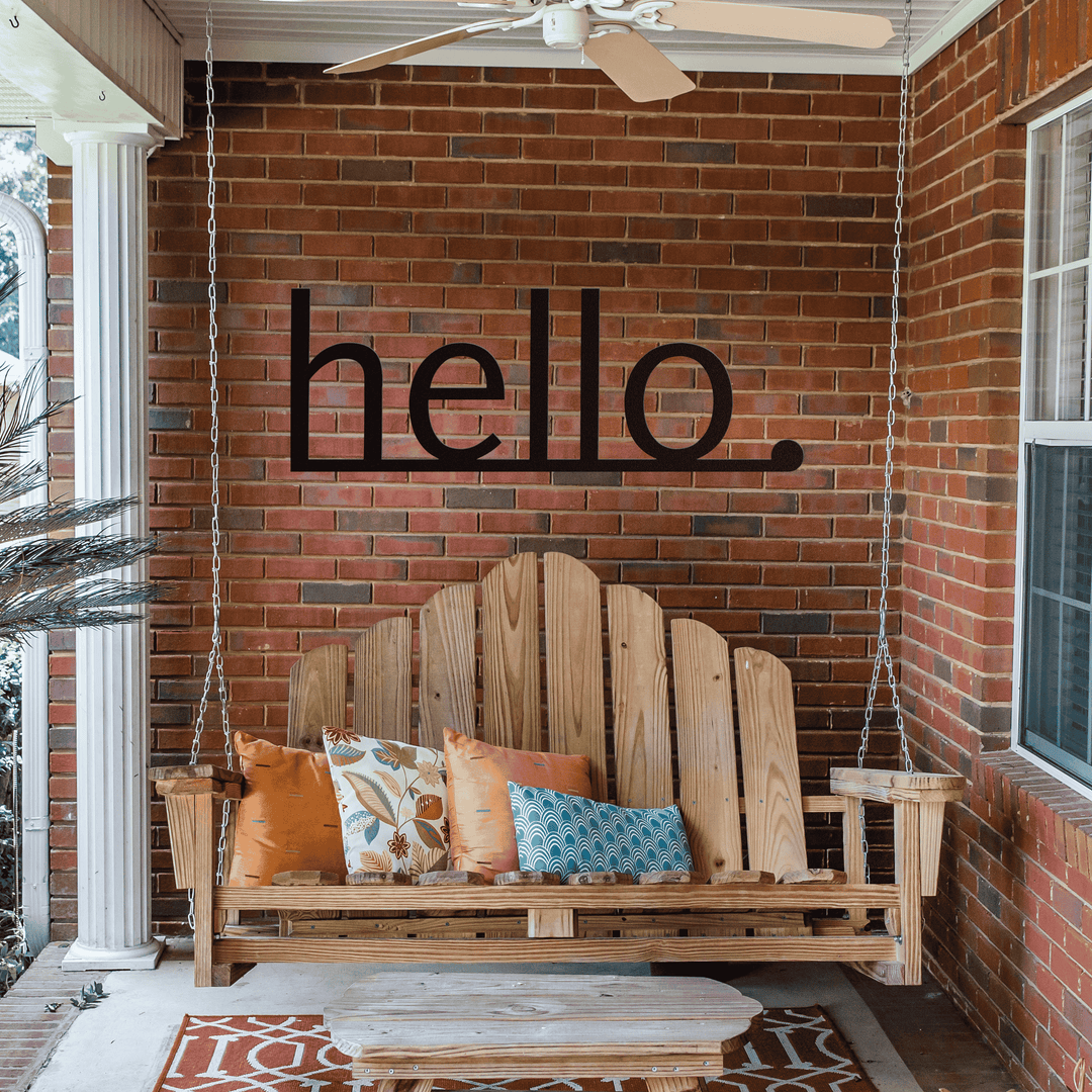 Hello Metal Wall Art