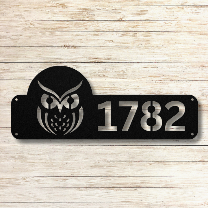 Owl Metal Address Sign