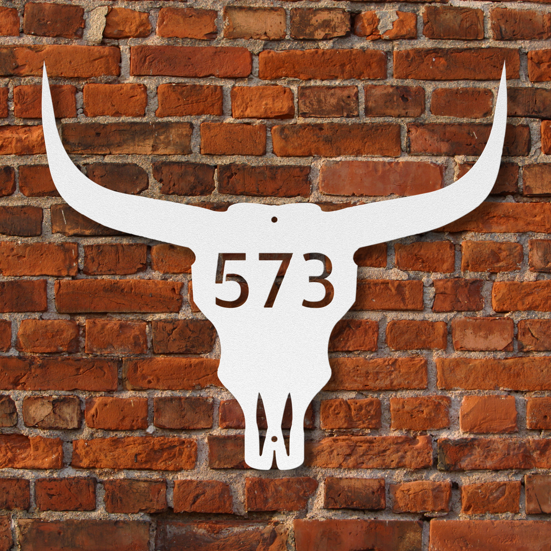 Skull Metal Address Sign